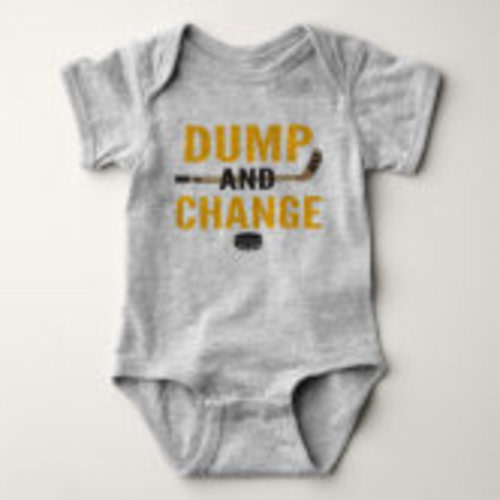 Dump and Change Hockey Baby Bodysuit Color Sticks | Zazzle