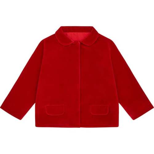 Organic Cotton Velvet Jacket, Red - Vild House of Little | Maisonette