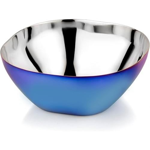 Ahimsa Stainless Steel Bowls for Kids | Non Toxic, Pediatrician Designed Toddler Bowls 12oz | Durable Metal Kids Bowl, Easy to Clean, Dishwasher Safe, Single Fun Blue