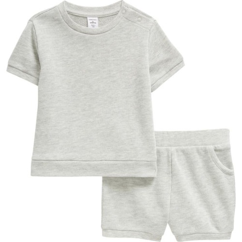 Baby Cozy Short Sleeve Top & Shorts Set, 3M, Grey Light Heather