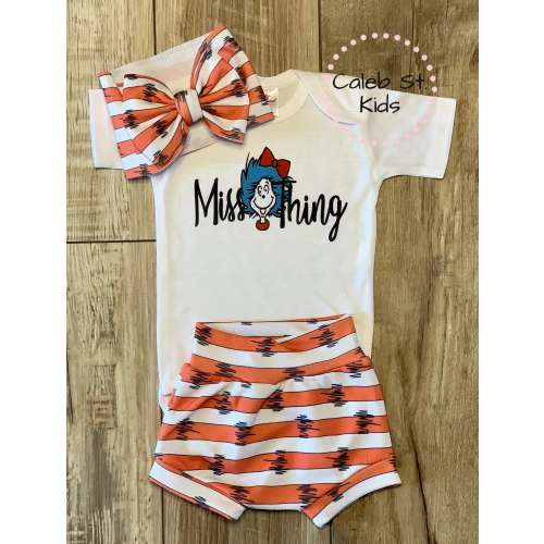 Miss Thing / Seuss Baby Outfit / Baby and Toddler Complete Set Outfit / Baby Bummie Shorts / Baby Biker Shorts