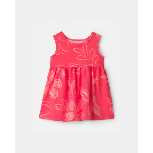 Baby Girl Tropical Floral Sleeveless Dress - Coral | Carter's