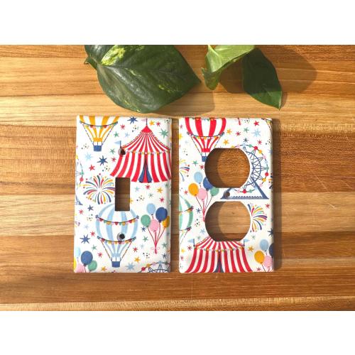 Circus Switch Plate Cover Circus Nursery Circus Outlet Cover Hot Air Balloon Nursery Hot Air Balloon Decor Hot Air Balloon Outlet Cover