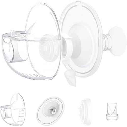 One Complete Sets Compatible with Momcozy M5 Breast Pump Replacement Parts, Collection Cup 24mm Flange,Collector,Duckbill Valves,Diaphragm for M5 only, not Other Models