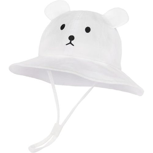 FURTALK Baby Toddler Sun Hat Wide Brim Baby Bucket Hats with Bear Ears Infant Beach Hat