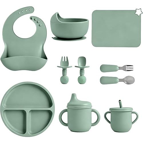 Silicone Baby Feeding Set 10 Pcs, Baby feeding essentials