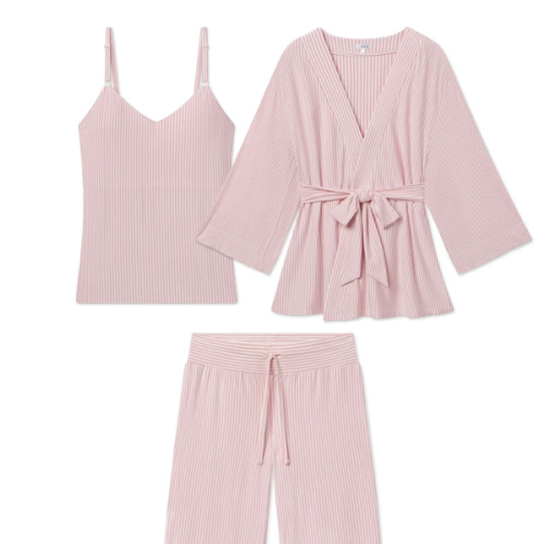 LAKE | Women | DreamModal® Pajamas | Salt Spray Pencil Stripe Maternity Kimono Bundle