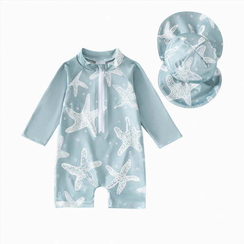 Hessimy Baby Boys Swim Set - Swim Shirt Graphic Tees & Board Shorts - Infant Toddler Little Boys Swimsuit(Green,0-3 Months)