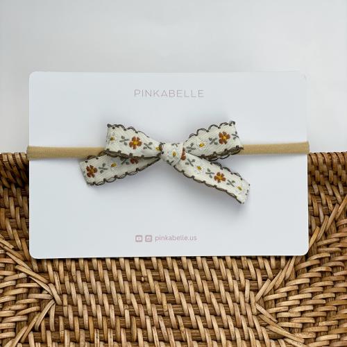 Floral Baby Bow Headband: Embroidery Ribbon, Soft Nylon or Clip