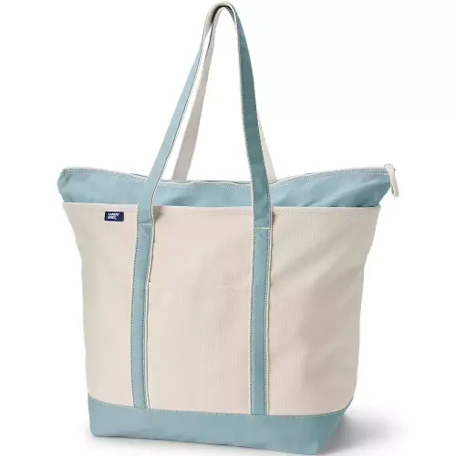 Medium 5 Pocket Open Top Canvas Tote Bag | Lands' End