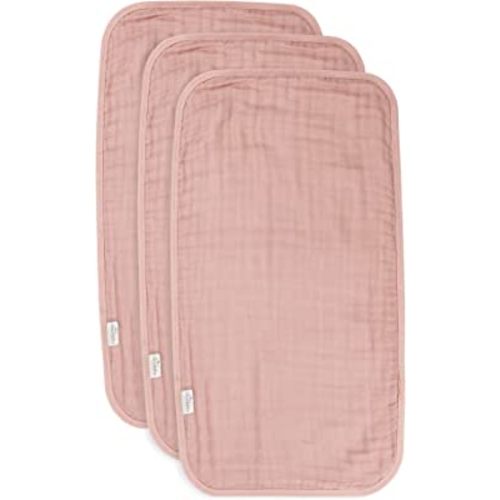 Natemia Bamboo Muslin Baby Burp Cloths | Large 21”x11” Size | Super Absorbent and Ultra Soft Bamboo Washcloths | 6-Layer Design | 3-Piece Gift Set