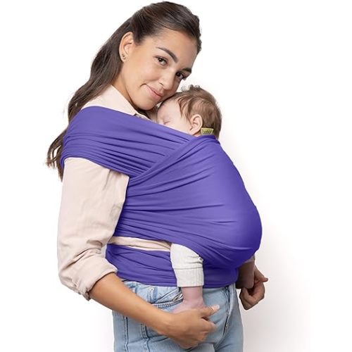 Boba Baby Wrap Carrier – Original Baby Sling Carrier for Newborns (7–35 lbs), Soft, Secure, Hands-Free & Ergonomic, Ideal for Comfortable Bonding, New Parents (Purple)