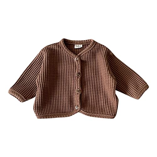 Infant Unisex Knit Cardigan Sweaters Baby Newborn Solid Color Long Sleeve Round Neck Open Front Fall Winter Clothes