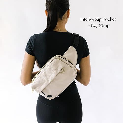 Tushbaby Pack- Convertible Crossbody for Daily Essentials, Stylish and Functional, Multiple Compartments, Lightweight Design, Comfortable Straps, Travel Ready, (Cream)