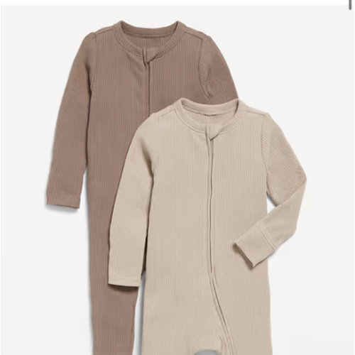 Unisex 2-Way-Zip Sleep & Play Footed One-Piece 2-Pack for Baby | Old Navy