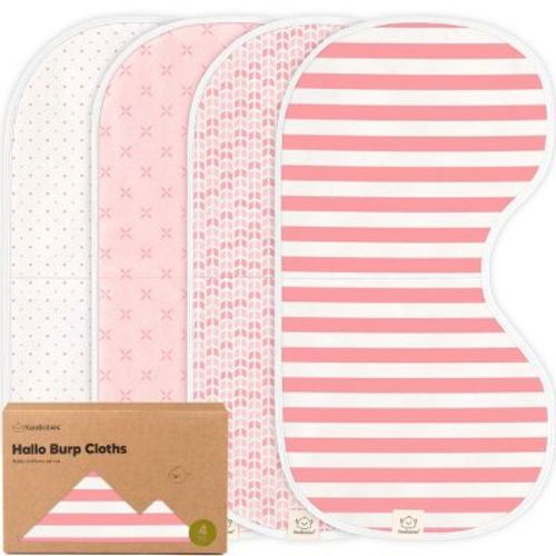 KeaBabies 4pk Hallo Baby Burp Cloths, Organic Cotton Burp Cloth for Girls, Boys, Soft & Absorbent Burping Cloths