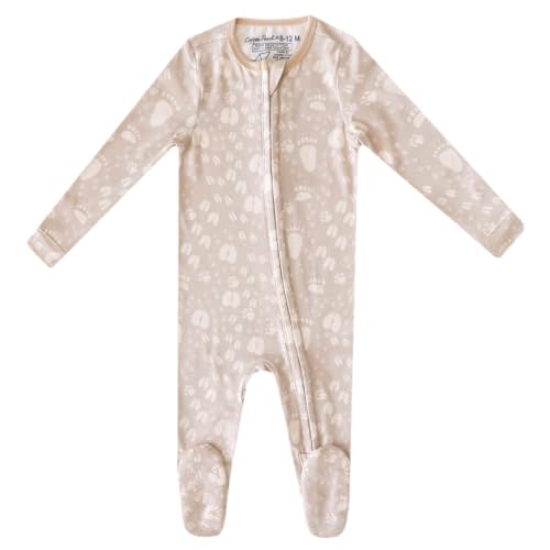 Copper Pearl Zip-Up Footie Baby Pajamas: Ultra-Soft Boys Pajamas and Girls Pajamas, Premium Knit Fabric in Stylish Prints, Tag-Free with Two-Way Zipper, Sized Newborn to 24 Months, Tracker