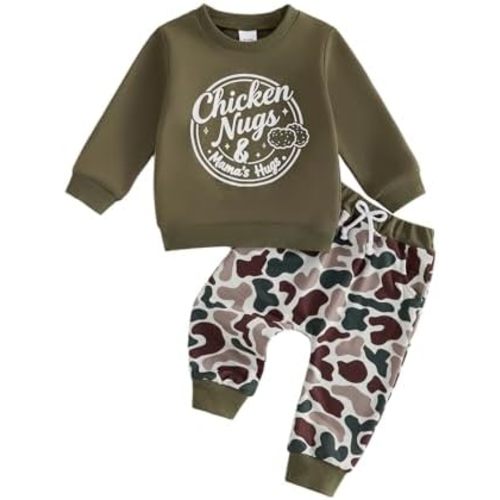 Toddler Baby Boy Fall Outfit Sweatshirt Camo Pants Set 2Pcs Hunting Outfit