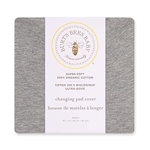 Burt's Bees Baby Unisex Baby Gift Set - Crib Sheet, Changing Pad Cover & Burp Cloths, 100% Organic Cotton Essentials Bundle