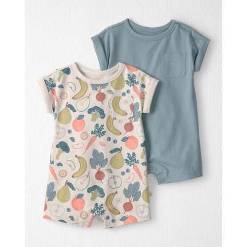 Baby 2-Pack Organic Cotton Rompers in Veggie Fruit Print - Little Planet | Carter's