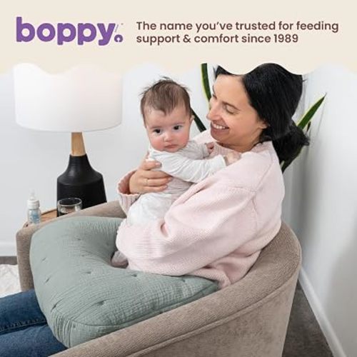 Boppy Nursing Pillow, Cotton Muslin Ergonomic Breastfeeding Support Pillow