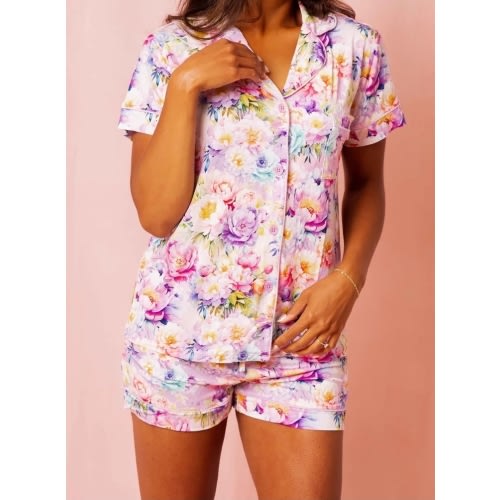 Bloom Service Women's Collar Shirt & Shorts Set