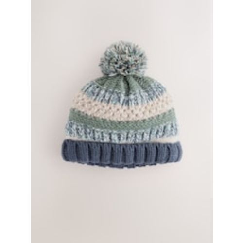 Buy Mineral Stripe Knitted Baby Hat With Pom from Next USA
