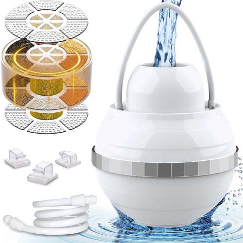 Bath Filter for Tub, 8 Stages Bath Water Filter, 2500 Gallons Bath Tub Shower Filter to Remove Contaminants, Chlorine and Fluoride, Improves Skin, Hair and Nail Condition, White