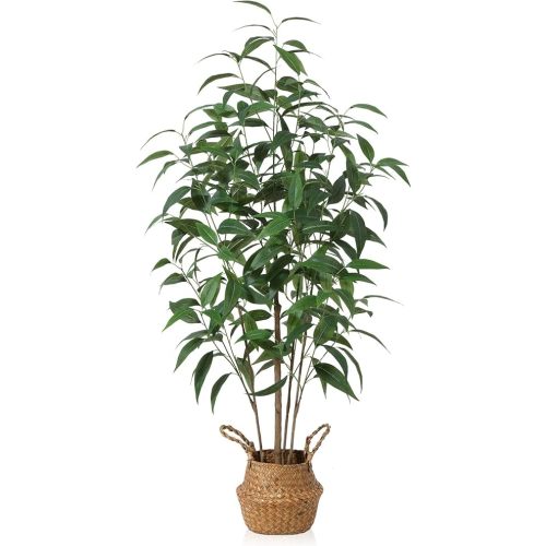 Ferrgoal 4Ft Artificial Eucalyptus Plant with Basket & Silk Leaves