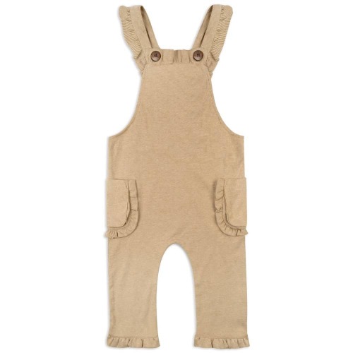 Rust Pinstripe Ruffle Overall