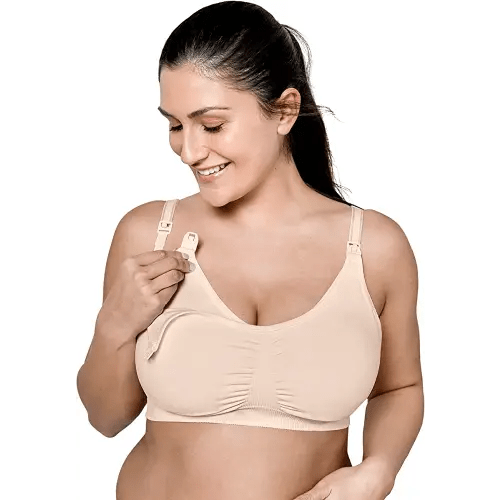 Medela 3 in 1 Nursing and Pumping Bra | Breathable, Lightweight for Ultimate Comfort When Feeding, Electric Pumping or in-Bra Pumping, Chai, X-Large