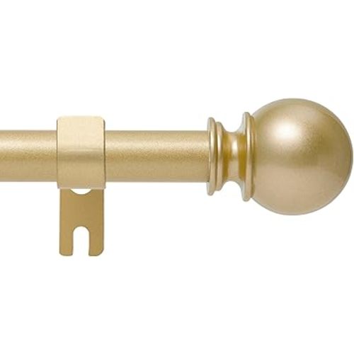 Gold Curtain Rod for Windows 30 to 60 Inch, 5/8 Inch Diameter Adjustable Curtain Rods With Brackets, Heavy Duty Easy to Install Curtain Rods for Bedroom, Outdoor Curtain Rod for Patio