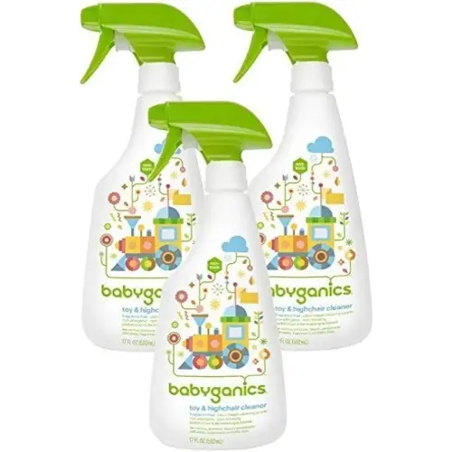 Babyganics Toy/Highchair Cleaner Fragrance Free, 17 Ounce, 3 Pack