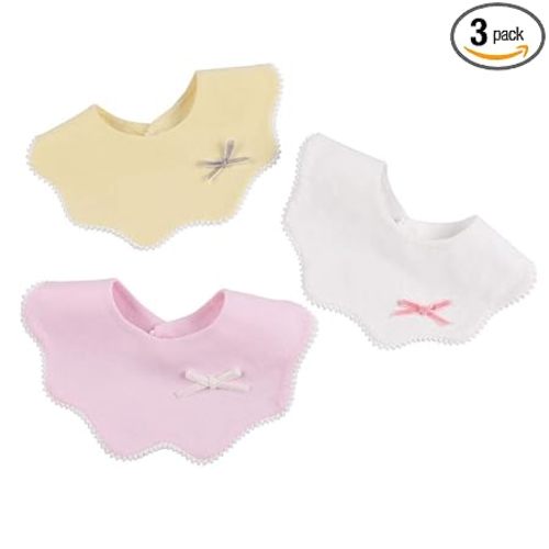 JANGANNSA 3 PCS Flower Baby Bibs Infant Burp Clothes for Baby Girls Saliva Towel Cotton Infant Toddler Girls Bibs (3 PCS -A)