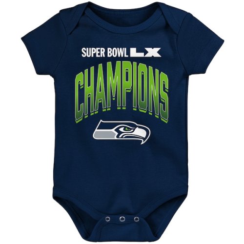 Newborn Outerstuff College Navy Seattle Seahawks Super Bowl LX Champions Arch Bodysuit