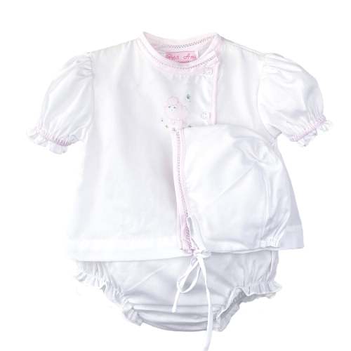 Shadow Stitch Lamb Diaper Set