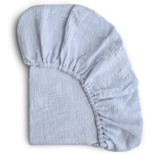 Amazon.com: mushie Extra Soft Muslin Fitted MINI Crib Sheet | 24"x 38" (Baby Blue)