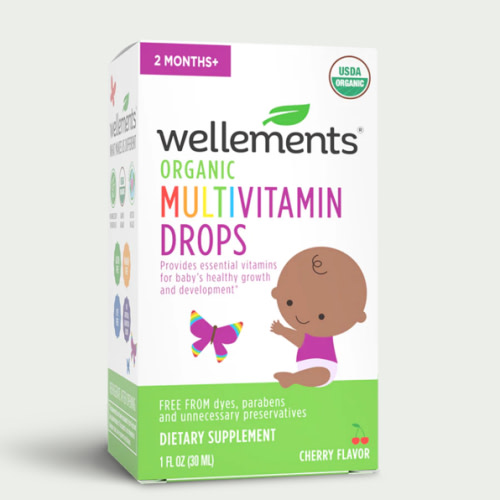 Wellements Organic Multivitamins For Babies & Infants {Includes Vitamin A, B, C, D, E}