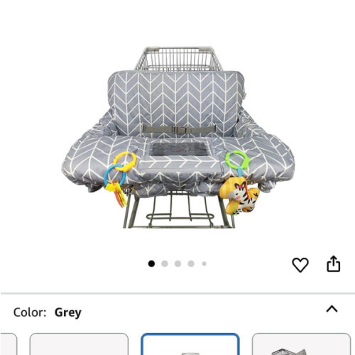 Shopping Cart Cover for Baby ICOPUCA Cotton High Chair Cover, Reversible, Machine Washable for Infant, Toddler, Boy or Girl (Grey Arrow Print)