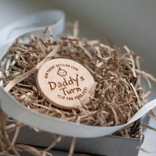 Fun New Parent Decision Flip Coin 37mm Wood Disc a Fun - Etsy