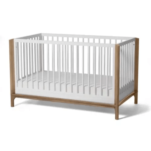 Mia White Modern 2-in-1 Convertible Baby Crib To Toddler Bed | Nursery