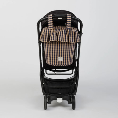 Vichy Basket - Navy + Caramel · Minicoton