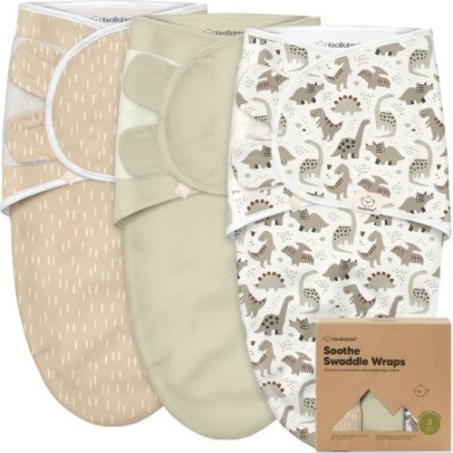 KeaBabies 3pk Organic Swaddle Sleep Sacks Baby, Premies Newborn Swaddles Wrap 0-3 Months, Soft Wearable Swaddle Blanket