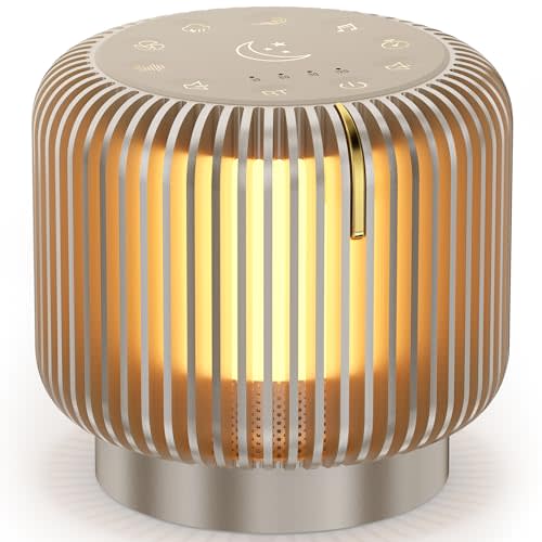 【Upgraded】 White Noise Sound Machine Bluetooth Speaker for Adults Kids 26 Soothing Sounds Dimmable Night Light 4 Timers Memory Function Brown Noise Baby Home Office Sleep Therapy Gift