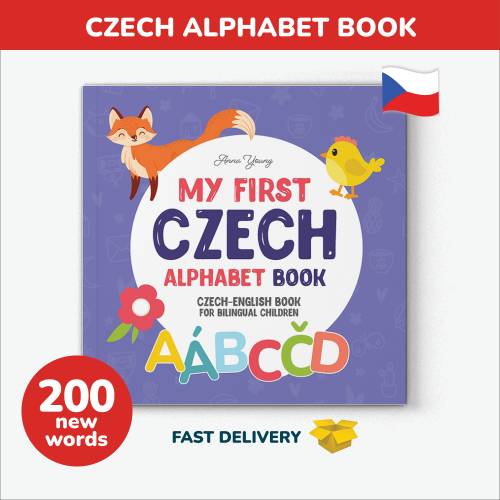 My First Czech Alphabet book, Czech books for kids, Czech Kids Book, Czech language, learn Czech English bilingual,Czech gift