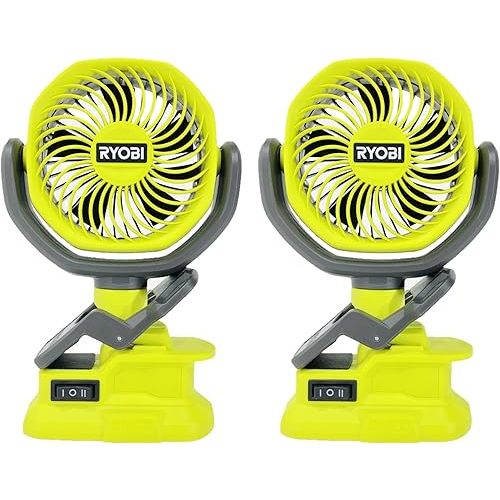 RYOBI 2 Pack of PCF02B 18V Cordless 4 in. Clamp Fan (Tool Only)