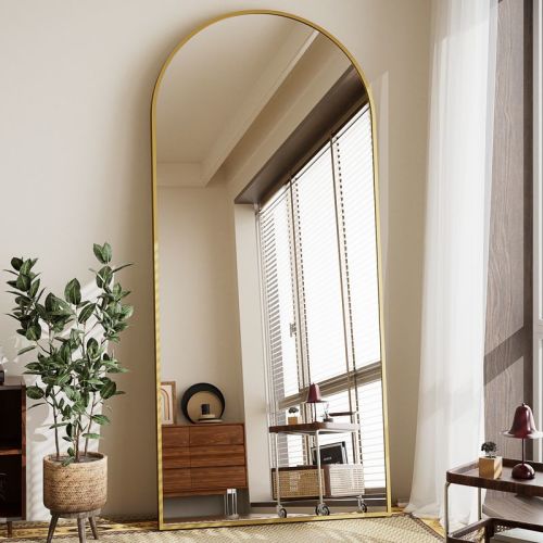 BEAUTYPEAK Arched Full Length Mirrors 71"x30",Gold