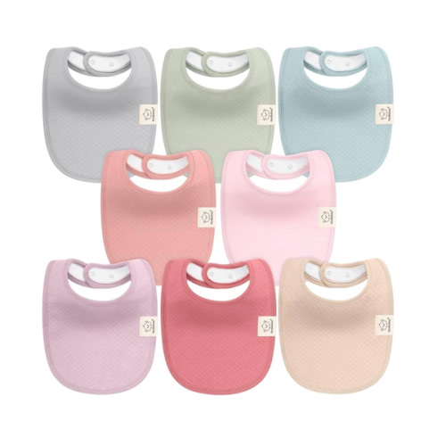 8-Pack Organic Baby Bibs for Girls, Boys - Quilted Cotton Cloth Baby Drool Bibs for Drooling and Teething Toddler, Newborn, Infant, Soft & Super Absorbent (Muted Pastel)