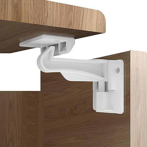 12 Pack Upgraded Version Cabinet Locks Baby Proofing, Children Proof Cupboard Drawers Latches, No Drilling or Tools Required for Installation, Works with Cabinets & Drawers, Adhesive Easy Installation