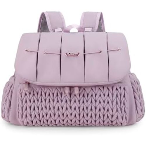 Lmbabter Diaper Bag Backpack Messenger Bag Travel Backpack Maternity Bags Stylish Baby Bag with Changing Pad for Mom (Purple)